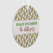 Weltfrieden Dove Muster NAME Frohe Weihnachten Ornament (Vorderseite)