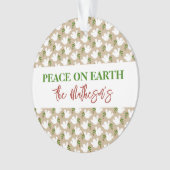 Weltfrieden Dove Muster NAME Frohe Weihnachten Ornament (Vorderseite)
