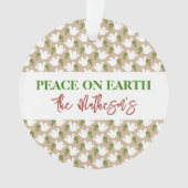 Weltfrieden Dove Muster NAME Frohe Weihnachten Ornament (Vorderseite)