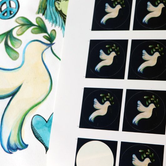 Weltfrieden Dove of Hope Runder Aufkleber