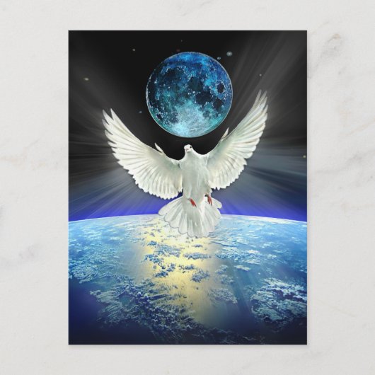 Weltfrieden Dove of Peace Christmas Postkarte (Vorderseite)
