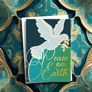 Weltfrieden Dove with Branch Foil Holiday Card Folien Feiertagskarte