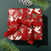 Weltfrieden Doves Blumenmuster Geschenkpapier