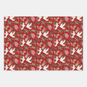 Weltfrieden Doves Blumenmuster Geschenkpapier Set (Vorderseite)