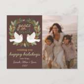 Weltfrieden Doves CUSTOM FOTO Feiertagspostkarte (Vorderseite)