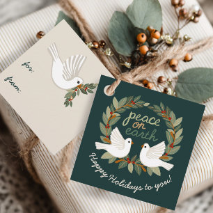 Weltfrieden Doves Weihnachtsfeiertag CUSTOM Geschenkanhänger