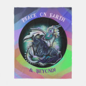 Weltfrieden Dragon and Unicorn Fleecedecke (Vorderseite)