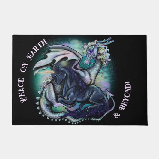 Weltfrieden Dragon and Unicorn Fußmatte (Vorderseite)