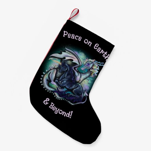 Weltfrieden Dragon and Unicorn Kleiner Weihnachtsstrumpf (Vorderansicht (hängend))