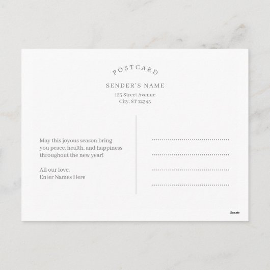 Weltfrieden Editierbare Farbtafel Postkarte (Rückseite)