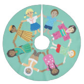 Weltfrieden, eine Welt Polyester Weihnachtsbaumdecke (Vorderseite)