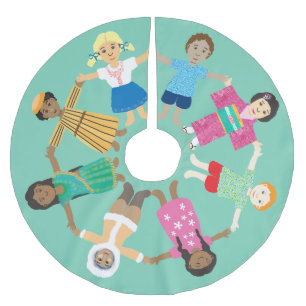 Weltfrieden, eine Welt Polyester Weihnachtsbaumdecke