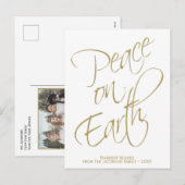 Weltfrieden Einfach Elegantes Foto Feiertagspostkarte (Vorne/Hinten)