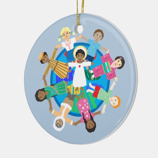 Weltfrieden-Einfamiliengebet Keramik Ornament (Links)