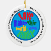 Weltfrieden-Einfamiliengebet Keramik Ornament (Hinten)