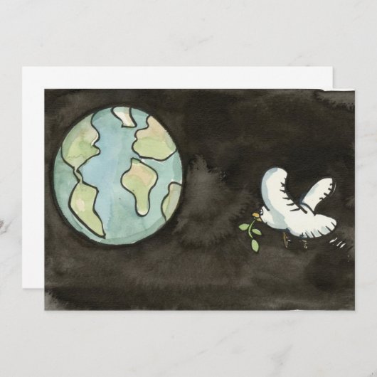 Weltfrieden Einladung (Vorne/Hinten)