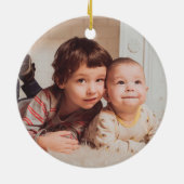 Weltfrieden Elegantes Foto Keramik Ornament (Hinten)