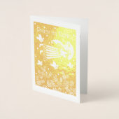 Weltfrieden Engel mit Dove Holiday Foil Card Folienkarte (Vorderseite)