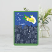 Weltfrieden Engel mit Taubenflachkarte (Stehend Vorderseite)