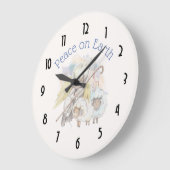 Weltfrieden-Engels-Schäfer u. Lämmer Große Wanduhr (Winkel)