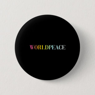 Weltfrieden (farbiger Text) Button