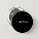 Weltfrieden (farbiger Text) Button (Vorne & Hinten)