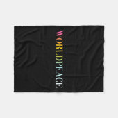 Weltfrieden (farbiger Text) Fleecedecke (Vorderseite (Horizontal))