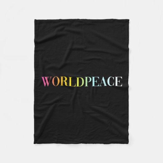 Weltfrieden (farbiger Text) Fleecedecke (Vorderseite)