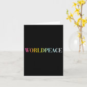 Weltfrieden (farbiger Text) Karte (Gelbe Blume)