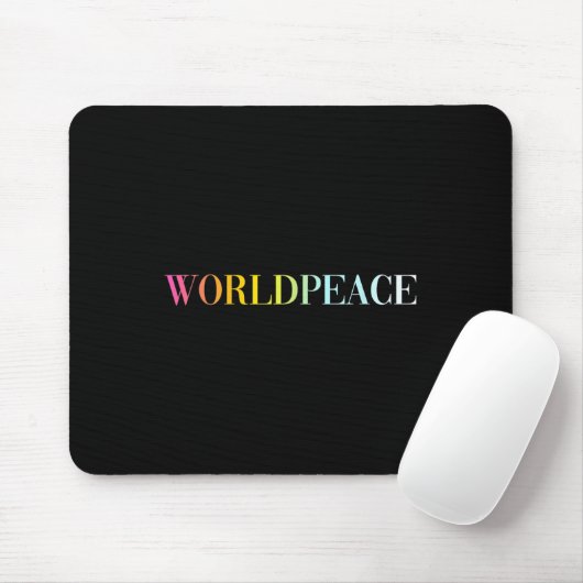 Weltfrieden (farbiger Text) Mousepad (Mit Mouse)