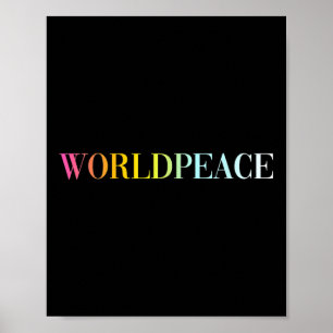 Weltfrieden (farbiger Text) Poster