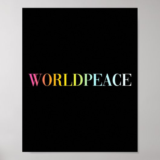 Weltfrieden (farbiger Text) Poster (Vorne)