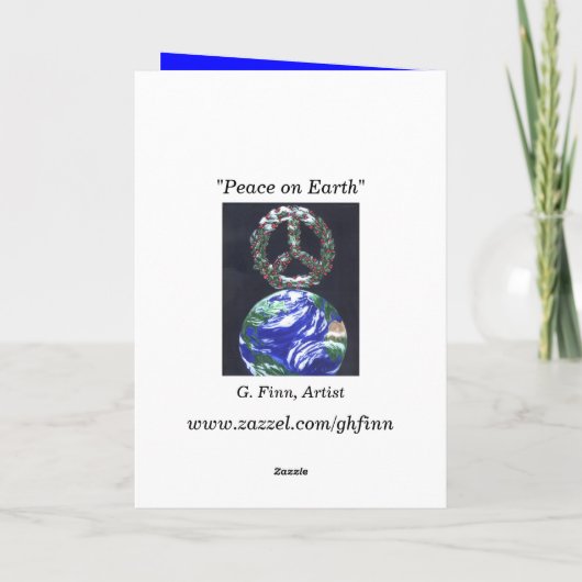 Weltfrieden Feiertagskarte (Rückseite)