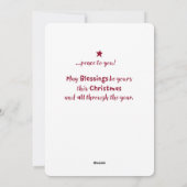 Weltfrieden Feiertagskarte (Rückseite)