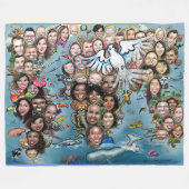 Weltfrieden Fleecedecke (Vorderseite (Horizontal))