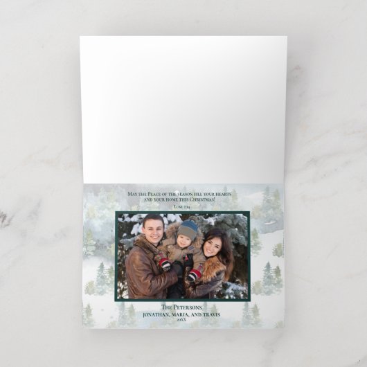 Weltfrieden Foto Snowy Forest Deer Scripting (Innen Mitte)