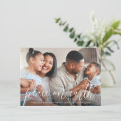 Weltfrieden Foto Weihnachtsfeiertag Feiertagskarte (Stehend Vorderseite)