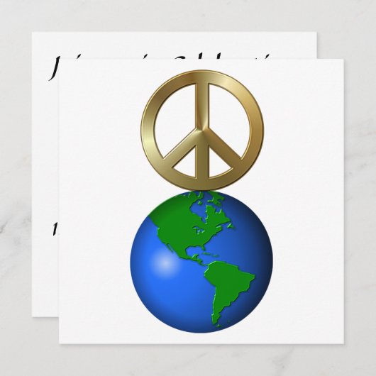 Weltfrieden Fun Rebus Style Word Puzzle Einladung (Vorne/Hinten)