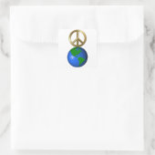 Weltfrieden Fun Rebus Style Word Puzzle Quadratischer Aufkleber (Tasche)