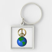 Weltfrieden Fun Rebus Style Word Puzzle Schlüsselanhänger (Vorne)