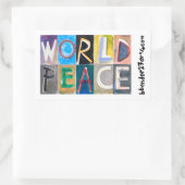 WELTFRIEDEN FÜR JUGEND RECHTECKIGER AUFKLEBER (Tasche)