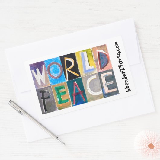 WELTFRIEDEN FÜR JUGEND RECHTECKIGER AUFKLEBER (Umschlag)