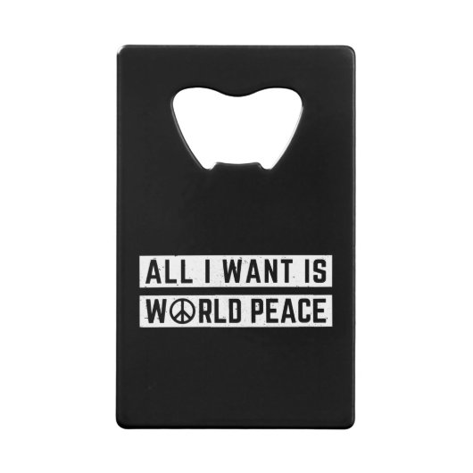 Weltfrieden Geldbeutel Flaschenöffner (Vorderseite)