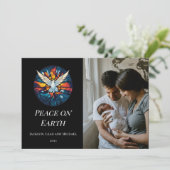 Weltfrieden gesteinigtes Glas Dose Weihnachtsdesig Feiertagskarte (Stehend Vorderseite)