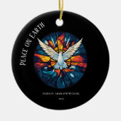 Weltfrieden gesteinigtes Glas Dose Weihnachtsdesig Keramik Ornament (Vorne)