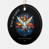 Weltfrieden gesteinigtes Glas Dose Weihnachtsdesig Keramik Ornament (Links)