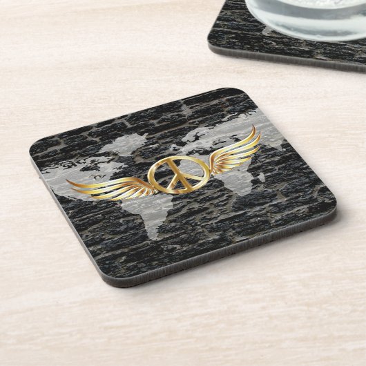 Weltfrieden Getränkeuntersetzer (Linke Seite)