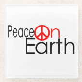 Weltfrieden Glasuntersetzer (Vorderseite)