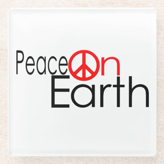 Weltfrieden Glasuntersetzer (Vorderseite)