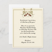 Weltfrieden Gold Floral Tiles Einladung (Vorne/Hinten)